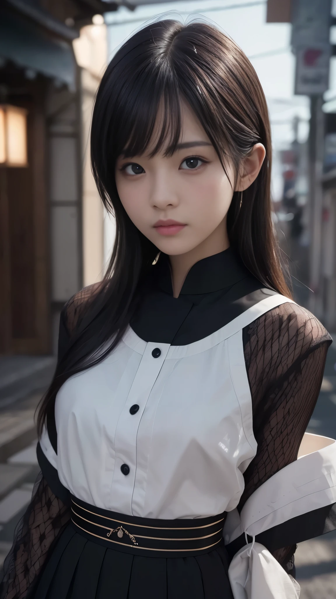 masterpiece、Highest quality、Ultra High Definition、super image quality,aesthetic、16k、 Photorealistic:1.4、Original photo , Japanese 、night 、(is young、flat chest:1.8, AA-cup chest :1.5、Ultra-thin waist:1.2)、 Long Sleeve、Micro Mini Skirts、Unreal and dynamic、Surreal、absurd、 dynamic action shots、Portrait、Super sharp、 realistic textured face and skin、 beautiful symmetrical face 、(perfect anatomy)、 CGSoation Trends、Octane Rendering、