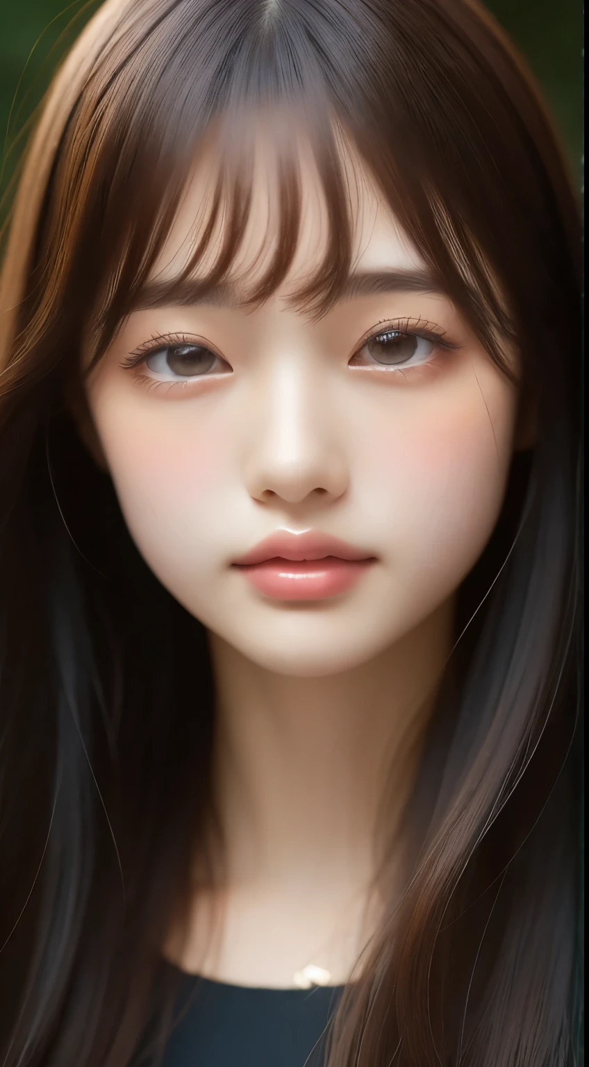 A close up of a woman with long hair and a black dress - SeaArt AI