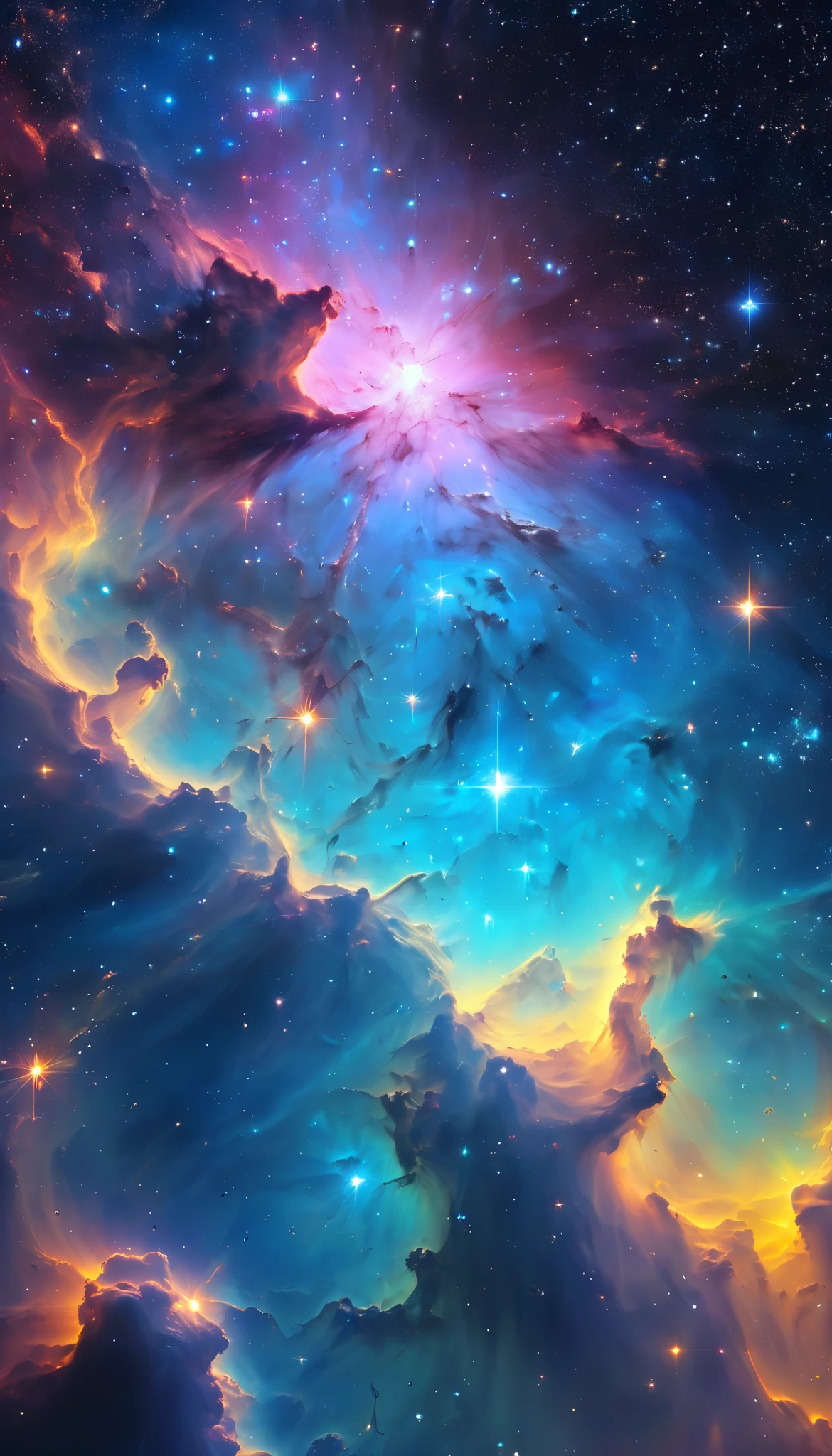 highdefinition images,Seamless Starry Sky, Infinite stars々, Soft Glowing Nebula, Deep Space , Smooth Gradients, cinematic writing, , high detail, No Visible Edges, Natural Blend