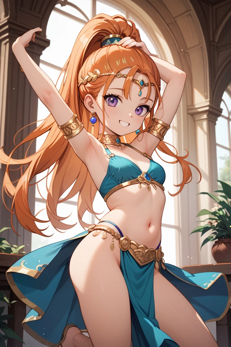 Great masterpiece、hight resolution、1girl in、belly dancer、A sexy、Gymnasium、