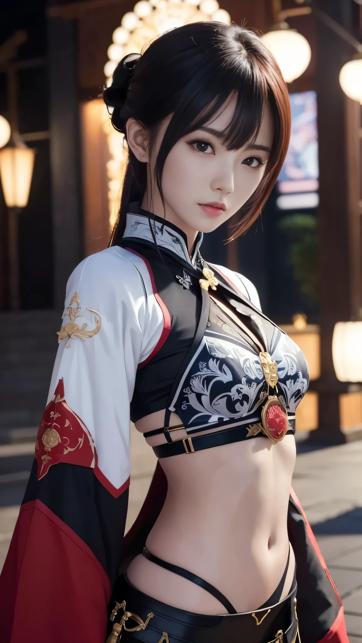 masterpiece、Highest quality、Ultra High Definition、super image quality,aesthetic、16k、 Photorealistic:1.4、Original photo、 red hair , Japanese 、Onmyoji:1.3、night 、(is young、flat chest:1.8, AA-cup chest :1.5、Ultra-thin waist:1.2)、 Long Sleeve、Micro Mini Skirts、Unreal and dynamic、Surreal、absurd、 dynamic action shots、Portrait、Super sharp、 realistic textured face and skin、 beautiful symmetrical face 、(perfect anatomy)、 CGSoation Trends、Octane Rendering、