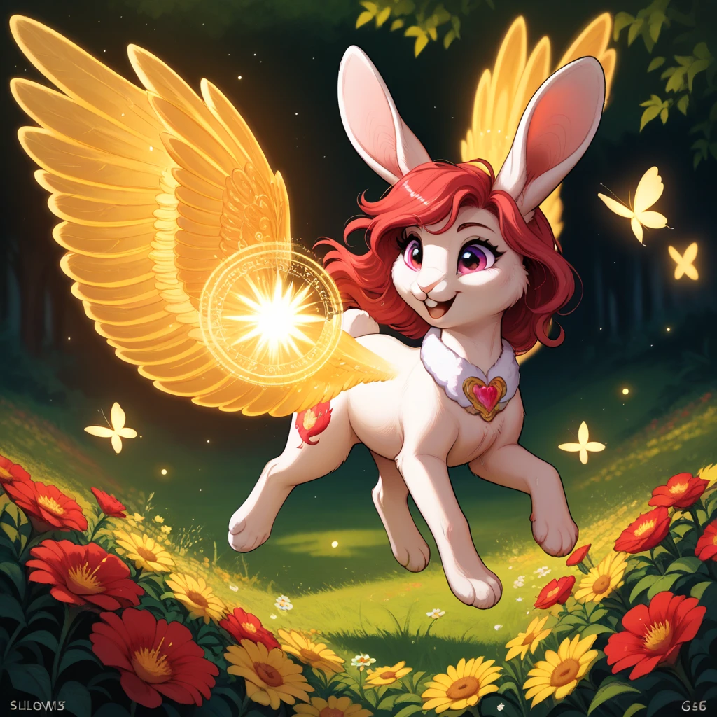 Adorable rabbit magic chirps in golden cayenne