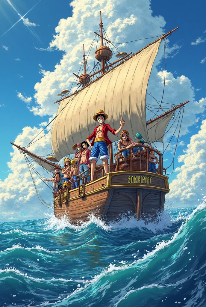 One Piece Pirates on the high seas searching for treasure