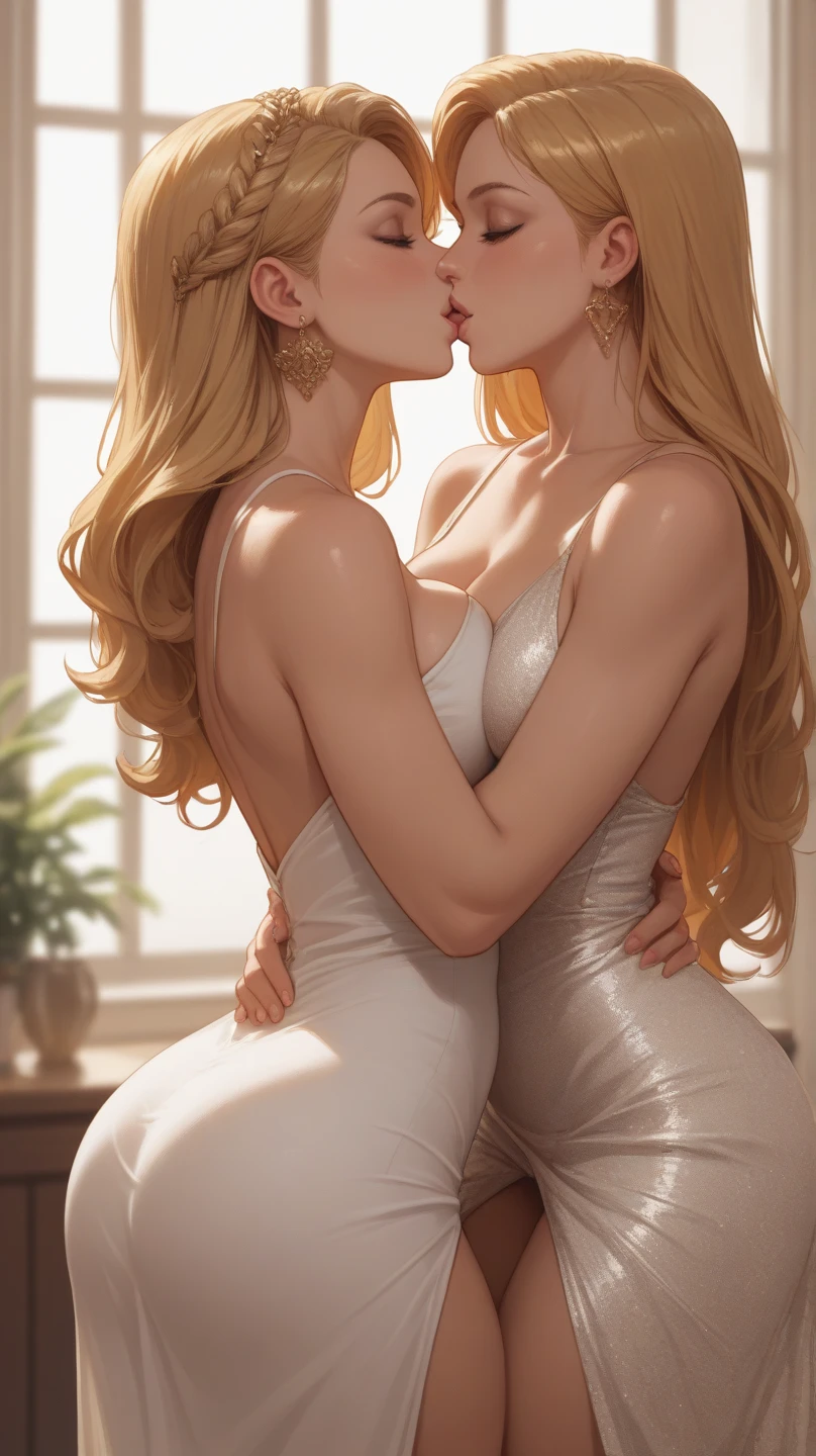 drawing of a couple woman kissing each other in a pose, couple pose, kissing together cutely, soft outlines, thick lineart, perfect lineart, kissing together, thick outlines, passionate pose, neutral pose, simple lineart, intense line art, outlines, pose reference, lesbian art