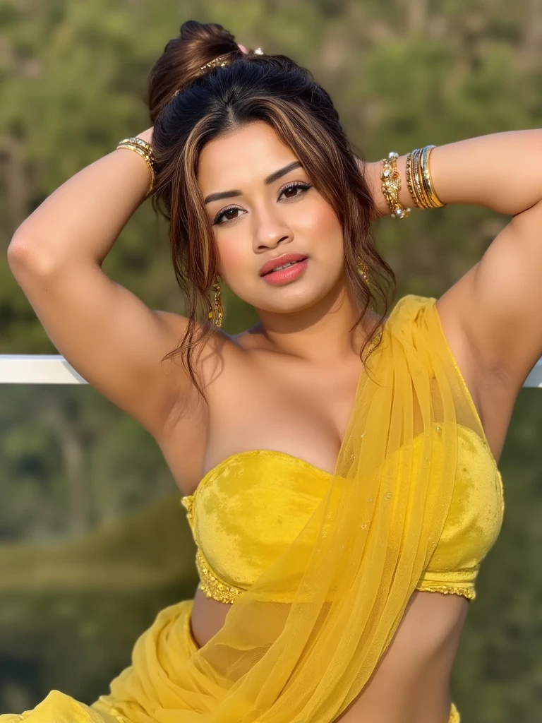 most beautiful Tamil girl sexy nude breast semi transparent strapless bikini long thick perfect braid hair style photorealistic sexy body standing sexy pose Tamil boy grabbing from behind detailed hyper realistic cinematic perfect body perfect nipple impression wet bikini wet body wet hair, front facing sexy body Hard nipples