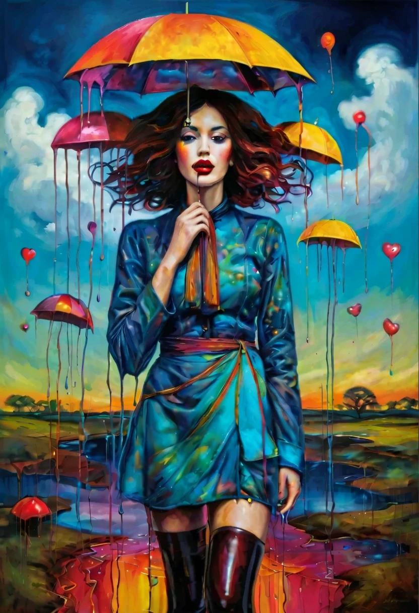 (Artistic Masterpiece of Romantic Life) ( (Themed Art of Life) ( (Conceptual Art) (NFT Exclusive) (Fauvism Work) ()”) Where visual poetry transcends traditional boundaries and embraces the dynamic interplay between creativity and technology Takes),dripping paint,darkart,style, in the style of esao andrews