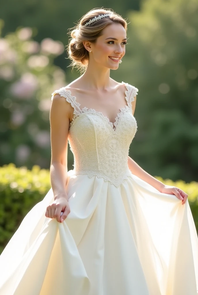 (8k、RAW Photos、Highest quality、masterpiece:1.2)、(Realistic、Realistic)、1 girl、((Wedding dress、Chapel、Short Bob、View from the front、smile、Look at the camera and smile、stand))、cute、Small breasts