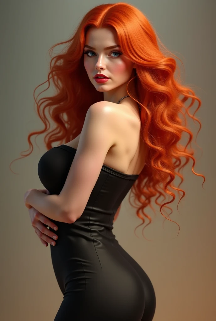 Create a breathtaking, ultra-high-definition image in 16K resolution that captures the elegance and innovation of a high-fashion runway scene, with a realistic photo aesthetic. | Visualize a stunning red-haired supermodel with flowing hair, beautiful eyes, an aquiline nose, and cute freckles across her cheeks. She exudes confidence and grace as she walks down the runway in avant-garde clothing. Her outfit is a bold and innovative design, blending unique fabrics, shapes, and textures to create a captivating and artistic ensemble. | The scene is set on a high-fashion runway, with dramatic lighting that highlights the model and her outfit. The background features an audience of fashion enthusiasts and critics, seated in rows, their attention focused on the model. The runway itself is sleek and reflective, adding a modern and sophisticated touch to the scene. | Capture the model in a dynamic pose, showcasing the movement and flow of her avant-garde attire. Her expression should convey a sense of poise and allure, as she confidently strides down the runway. The camera angle should emphasize her full body, highlighting the intricate details of her outfit and her statuesque figure. | The overall ambiance should integrate vibrant colors and rich details, creating a sense of depth and immersion in this high-fashion world. Ensure anatomical correctness, with a focus on ultra-detailed textures and high-quality rendering, capturing every nuance of the model's appearance and the avant-garde fashion design. This masterpiece should embody the spirit of innovation and elegance, immersing viewers in its lifelike depiction. | Keywords: (red-haired supermodel:1.3), ((realistic photo)), ((cute freckles):1.2), ((aquiline nose):1.2), ((beautiful eyes):1.2), ((avant-garde fashion)), ((fashion runway)), ((dynamic pose)), ((dramatic lighting)), ((detailed textures)), ((high quality)).