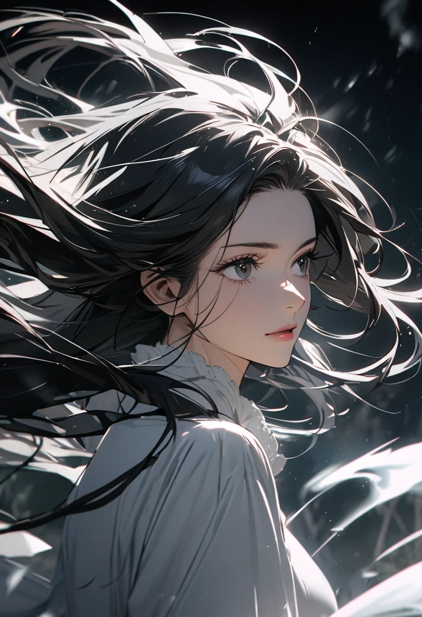 (RAW photo, best quality), (realistic, photo-realistic:1.3),best quality,highly detailed,masterpiece,ultra-detailed,illustration,1girl,upper_body,dynamic angle,world masterpiece theater,messy_long_hair,best quality,extremely detailed CG unity 8k wallpaper,ink,Amazing,cinematic lighting,lens_flare, dunhuang_style,Shoulders exposed,The belly button and the surrounding area are exposed,A slightly distraught and confused state of mind,Shoulders exposed skin,The chest is wide and the skin is exposed.,Face facing forward、Unexpected exposure of flat chested small breasts,The belly button and the surrounding area are exposed,A beautiful woman,Beautiful girl dancer,