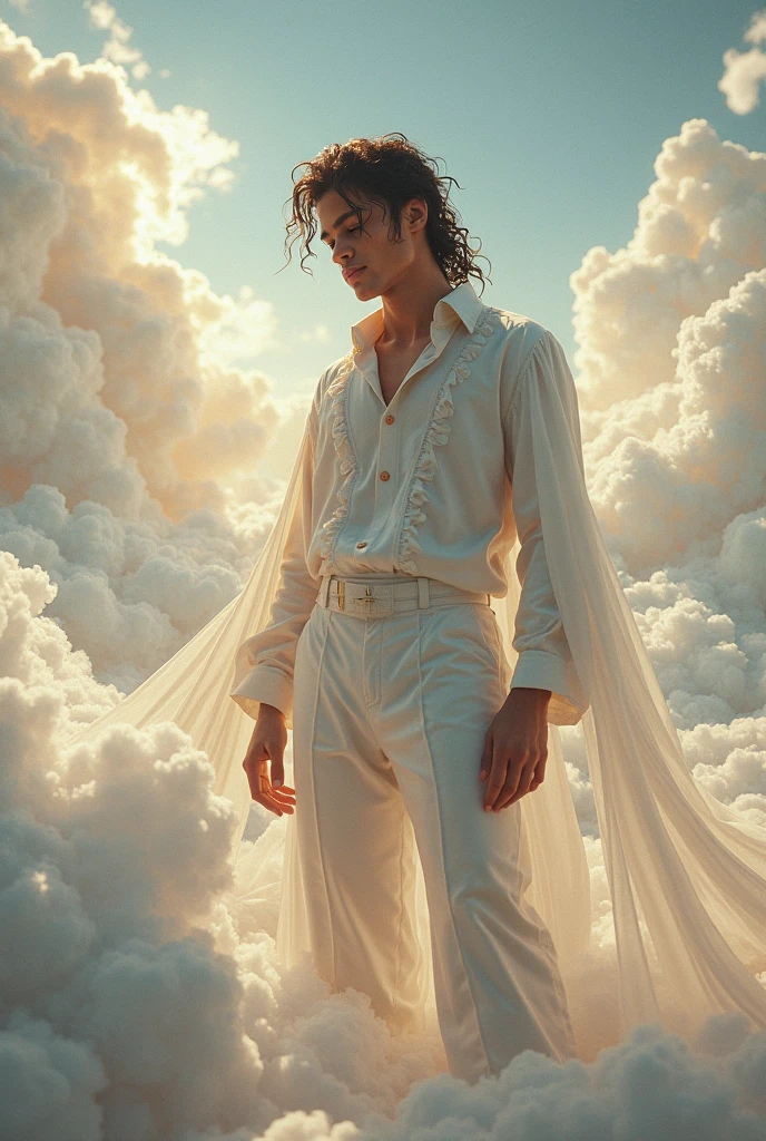 Behold a fashion editorial photo shoot featuring a photogenic and charming mixed Japanese 18 year yod male supermodel, natural pale skin tone with a fit and slander body stands confidently under a rain, The camera angle is a dramatic low-angle shot, looking up at the model from below, creating a sense of power and dominance in the composition. The model wears white sheer pants with thick bulge, white wet t shirt, which emphasizes his athletic physique, particularly his toned legs and strong posture. His stance is wide and firm, with one arm slightly extended forward, creating a dynamic perspective that draws the viewer's eye upward along his body to his face.
The environment is an raining and scattered clouds, contributing to the image's vibrant and energetic atmosphere. The sunlight is intense, casting strong, natural light on the model's body, which accentuates his muscular definition and adds depth to the image. adds a sense of realism and enhances the rainny feel of the scene.
The photograph is taken with a Canon EOS R5 camera paired with a Canon RF 16mm F2.8 STM lens. The wide-angle lens is perfect for capturing the model's full body while emphasizing the expansive sky above. The inspiration for this shot draws from the work of Bruce Weber, known for his bold, dynamic compositions and ability to capture the strength and beauty of the human form, soak clothes, wet hair and body:1.37,
