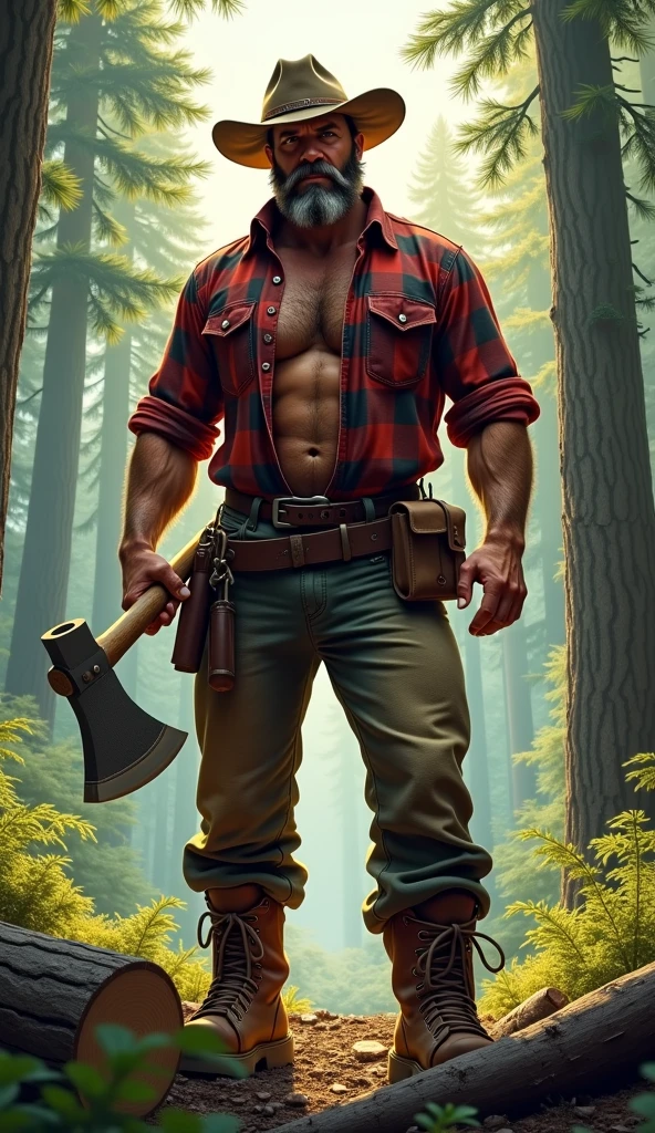 Full body shot, photorealistic full body an 18 year old muscular handsome blond young manly topless Caucasian man with shaved brown hair, Five Clock Shadow, Blue eyes and black-rimmed glasses，Wearing a tan camp counselor shirt and dark brown cargo shorts, White socks, and tan hiking boots and a tall、Muscular 24 year old white young man，With blond shaved hair, Green eyes, Wearing a tan camp counselor shirt and dark brown cargo shorts，There is stubble on the face, White socks, and tan hiking boots on logs in front of a campfire at night. Sexy, male, muscular, like