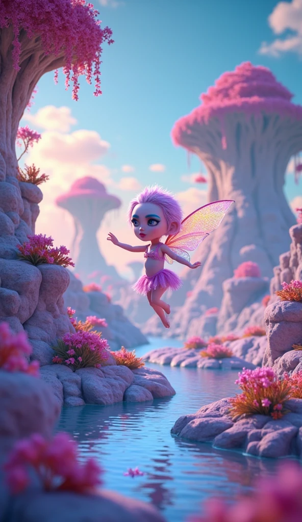 (Masterpiece, Best Quality:1.3), highres, (8k resolution), (ultra-detailed portrait:1.1), madgod, stop motion, horror, outdoors, no humans, scenery, photorealistic, (details:1.2), volumetric lighting sky.in the style of unreal engine 5 art style, cgsociety 9 art galleryre hyper-realistic, highly detailed, and high-resolution 16k image of a young(best illumination, best shadow, masterpiece, high quality), colorful, lively,a pink fairy sitting on top of a pile of mushrooms, fairy cgsociety, cute! c4d, stunning 3d render of a fairy, cgsociety 9, 2. 5 d cgi anime fantasy artwork, cgsociety ), rending on cgsociety, cinematic lighting photography, the best on cgsociety, cgsociety hd, award on cgsocietysky.in the style of unreal engine 5 art style, cgsociety 9 art galleryre hyper-realistic, highly detailed, and high-resolution 16k image of a young(best illumination, best shadow, masterpiece, high quality), colorful, lively,beautiful ❤️