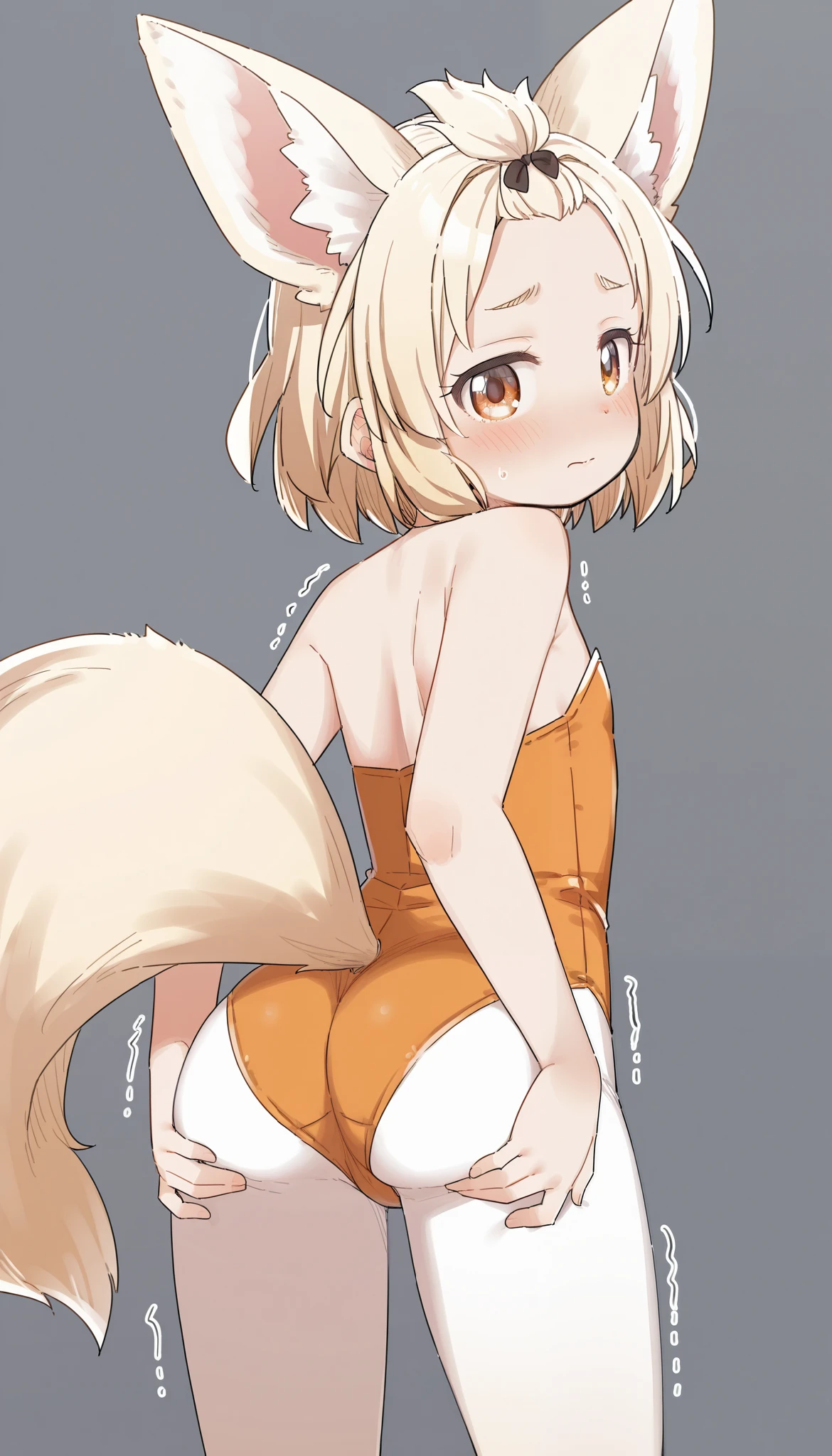 obra maestra, mejor calidad, ffflecha,observable anus, (from back view), on all fours, Fox ears on the head, fox tail, ((Focus on the ass)), to the viewer, (((cheered up girl))), collar de slave, ((slave)),  with ((dark blonde hair)), Beautiful detailed eyes, beautiful detailed lips, extremely detailed face, long eyelashes, naked, Delicate nose, Skinny body, muscular legs, clear and creamy skin, 1.52 meters high, 45 kilos, alone
