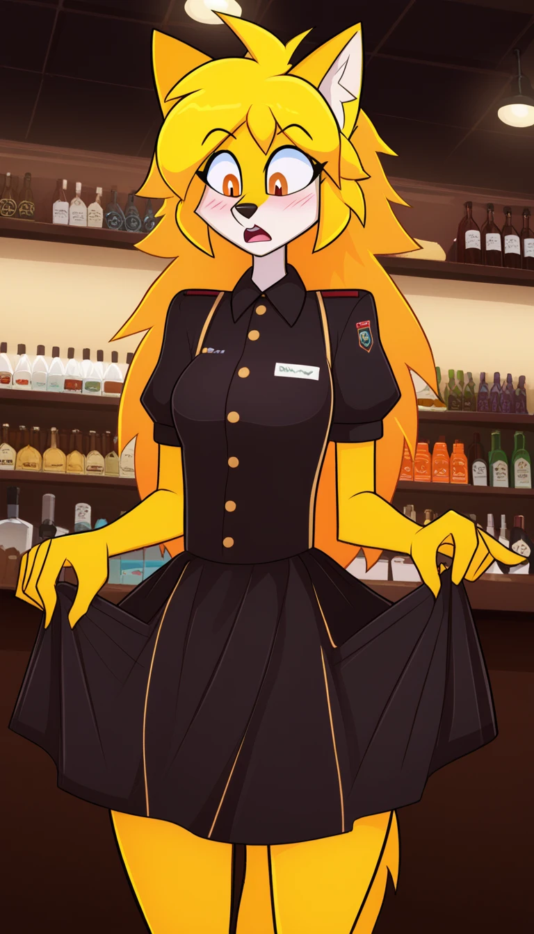Highest quality,masterpiece, Highest Resolution, nsfw, 1 girl, reverse bunny, shaved pussy, gigantic breasts, indoor, hostess bar, night, laugh, standing, horse ears, horse tail