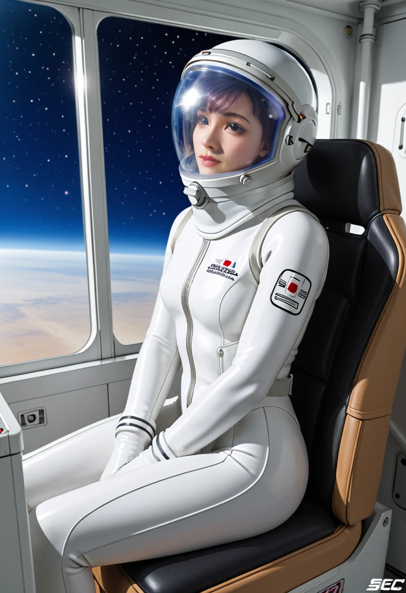 Unbeatable masterpiece, Ultra photo realsisim, Perfect Artwork, Intricate details, Best Quality, strong lights , High contrast, Dynamic Pose, Dutch Angle , Solo , Large breasts , 1girll , 12ear old, (space suits:1.1) ,Staravia , Floating hair , Science fiction , in spacecraft , console , Sit in front of the console , SF Ornaments , A giant robot jumps out of the window , Let's go horizontal and vertical. , Or bury fish bones in a month , Find a phantom cat, To the alien wedding , Ride the Meteor roller coaster ,