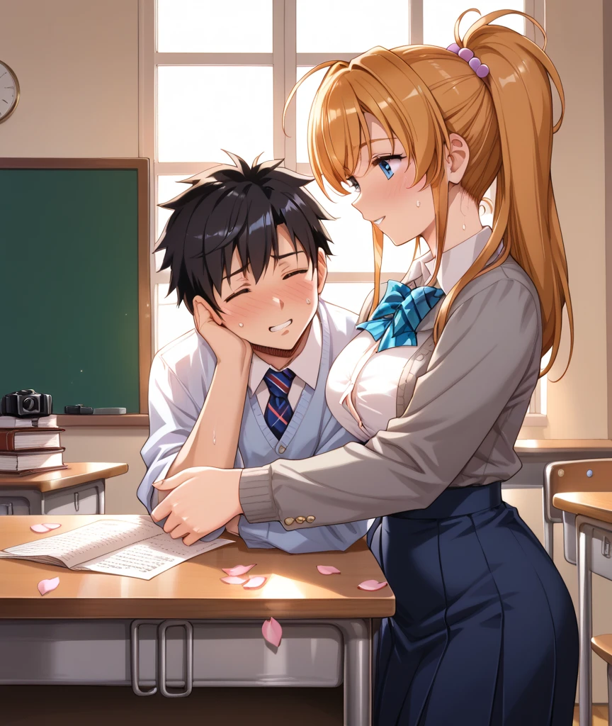 high school girl、Cluttered classroom、Sex、The moment of climax 、The momentum is amazing、surprise、smile、