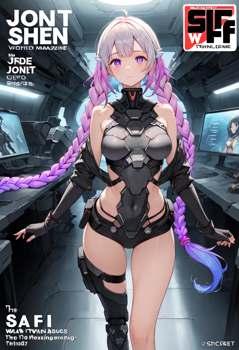 1 Girl, whole body, (space helmet):10,He has a large metal helmet on his head that covers his hair and eyes., tube, wire, She gets electrocuted, brainwashing,astrovest,bing_astronaut,blush,torogao,