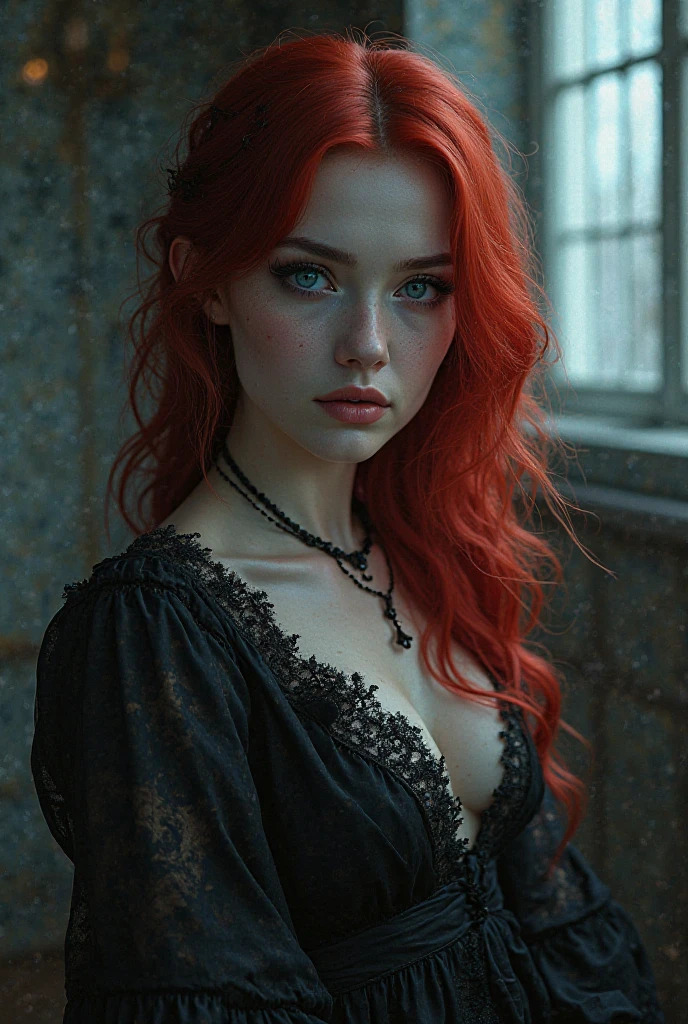 A very beautiful toreador vampire with extremely red hair and blue eyes, she also has freckles, She has noble origins and is very fond of jewelry and always wears high heels.