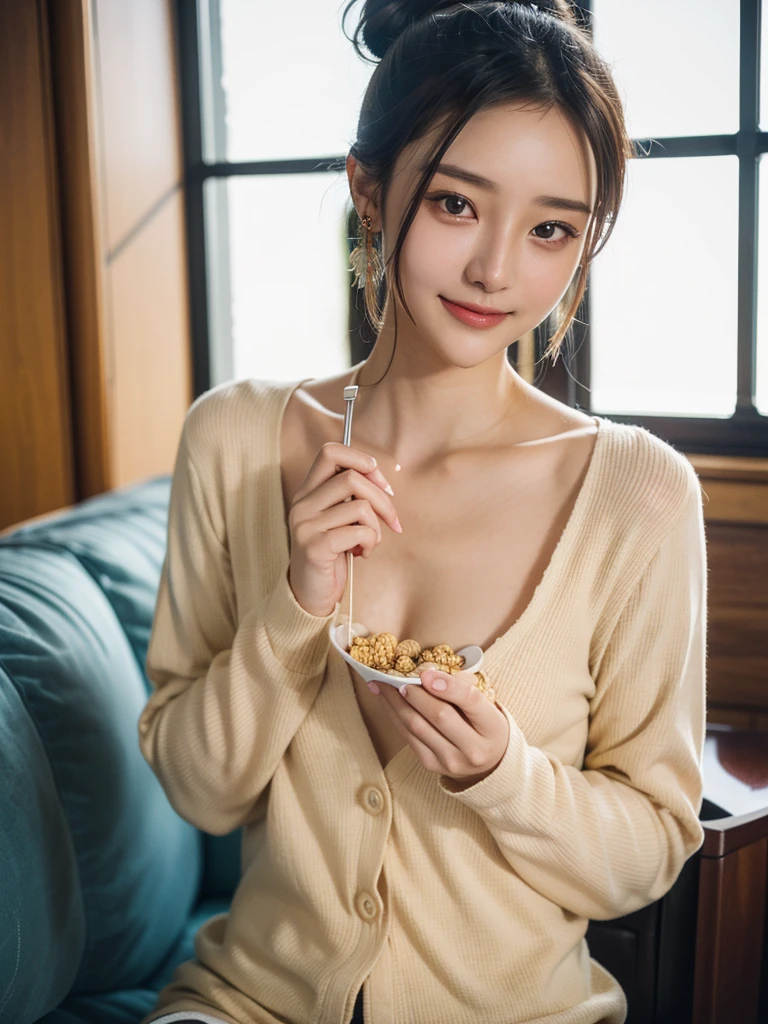 (masterpiece), Very realistic, seductively at the viewer, her cheeks turn red、 Non-NSFW, (Perfect Anatomy), 8k resolution, wonderful, elegant, Hyperrealism, Approaching perfection, dynamic, Very detailedな, Smooth, 超High resolution, Alchemy Smooth upscaled images ,HD resolution, High Quality Boost, Contrast Boost, Professional alchemy,((Hair Bun:1.3,Oversized cargo pants、Military Pants、Tight white tank top、Expressionless、美しいJapanese people women、cute、Small breasts))、university student、22 years old、Hair tied up、1people、Very beautiful Japanese idol portraits、RAW Photos,Highest quality、Genuine、Very delicate and beautiful,Very detailed,2k wallpaper,wonderful,In detail,Highly detailed CG Unity 8K wallpapers,Very detailed,High resolution,Soft Light,Beautiful detailed,Very detailed eyes and face,Beautiful and sophisticated nose,Beautiful and beautiful eyes,Cinema Lighting,(Simple light color background:1.3)、Complete Anatomy、Slender body、Small breasts、smile,{A dimly lit Nordic cafe}、{Lots of houseplants}、 {Morning sunlight filtering through the trees}、{Drink coffee}、{Hair tied up}、{sit cross-legged on a chair}、{Agave on the table}美しいJapanese people women、Sharp focus, Perfect dynamic composition、Tilt your head、Close-up portrait, Model body type、 masterpiece、Highest quality、超High resolution、Ultra-high resolution photos、Smooth upscaled images 、HD resolution,、High Quality Boost,、Contrast Boost、Hyperrealism、Super fine、8k、elegant、 1people、Japanese people women、美しいJapanese people women、Ultra detailed face,、A captivating smile、cute、White skin、Fair skinの美しい肌、Brown eyes、Beautiful symmetrical face、Small face、Age 25、Beautiful black hair、 Beautiful small breasts、Skin between genuine people、Perfect figure、Perfect Anatomy's Body Type、whole body photos、Detailed and realistic people bodies、Detailed and realistic skin、Realistic face in every detail、Detailed and realistic eyes、Detailed and realistic lips、Detailed and realistic teeth、Detailed and realistic ears、Detailed and realistic hair、Beautiful Hands、Realistic feet down to the last detail、Realistic breasts down to the last detail、Realistic areola down to the last detail、Realistic nipples down to the last detail、Realistic female genitalia down to the smallest detail、Realistic vagina down to the last detail、Detailed and realistic clitoris、Realistic anus down to the last detail、Thick pubic hair with realistic detail、whole body、whole bodywhite skin、Fair skin、Check and fix the skeleton、Pubic hair is thick、Thick pubic hair、 Completely naked、urination、Pleasant expression、Blushing cheeks and an ecstatic expression, Leaking urine、A sex toy is inserted into the anus、Put your arms behind your back、Open your mouth、 Scandinavian-style cafe、Scandinavian interior、Wooden table、Surrounded by plants、