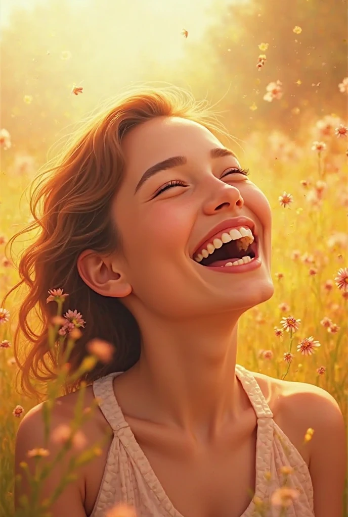 A woman enjoying herself