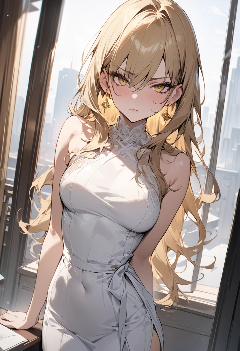 highest quality、25 year old female, (White high neck sleeveless sweater:1.5),( red lace panties, garter belt: 1.1), beautiful details of the eyes, light shines on your face, ((cowboy shot: 1.2)), particularly strong light,blue shining eyes、 drunken eyes, purple eyeshadow,shiny skin, mouth opened、glossy lips、((blonde、midium wavy hair: 1.2))), (small breasts、wide hips、thin thighs、thin legs)、shy, (flash: 1.2), NSFW , ((seductive posture: 1.2, charm: 1.2)), (spread your thighs), ((excellent anatomy: 1.2)), ((city、blurred background: 1.2)), perfect face, beautiful and symmetrical face, natural side lighting, ((8K, Raw photo, excellent quality, masterpiece), (highest quality), (best shadow), (best illustration), ((erotic, sexy, ultra high resolution, 8k HD))