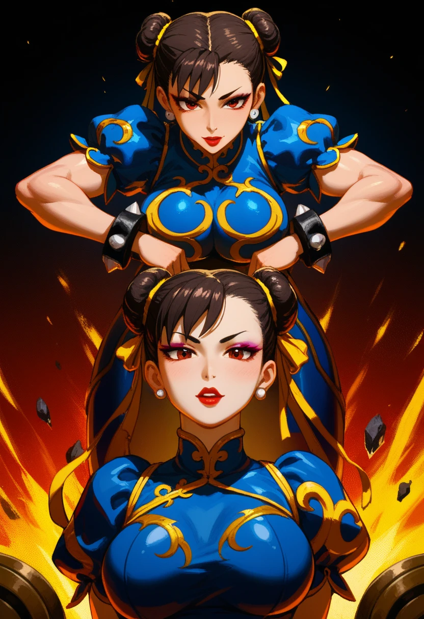 azula "(personagem feminina: Azula, personagem de Avatar A Lenda de Aang, cabelo castanho, olhos azuis) beijando (personagem masculino:Sokka, personagem de Avatar A Lenda de Aang), no estilo de plugsuit colado ao corpo, with a body-fitting swimsuit."  batom, maquiagem, rabo-de-cavalo, topknot Commissionedon --auto