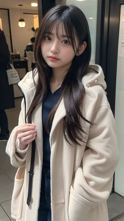 A woman shopping in the city so much that she can't hold it with both hands
