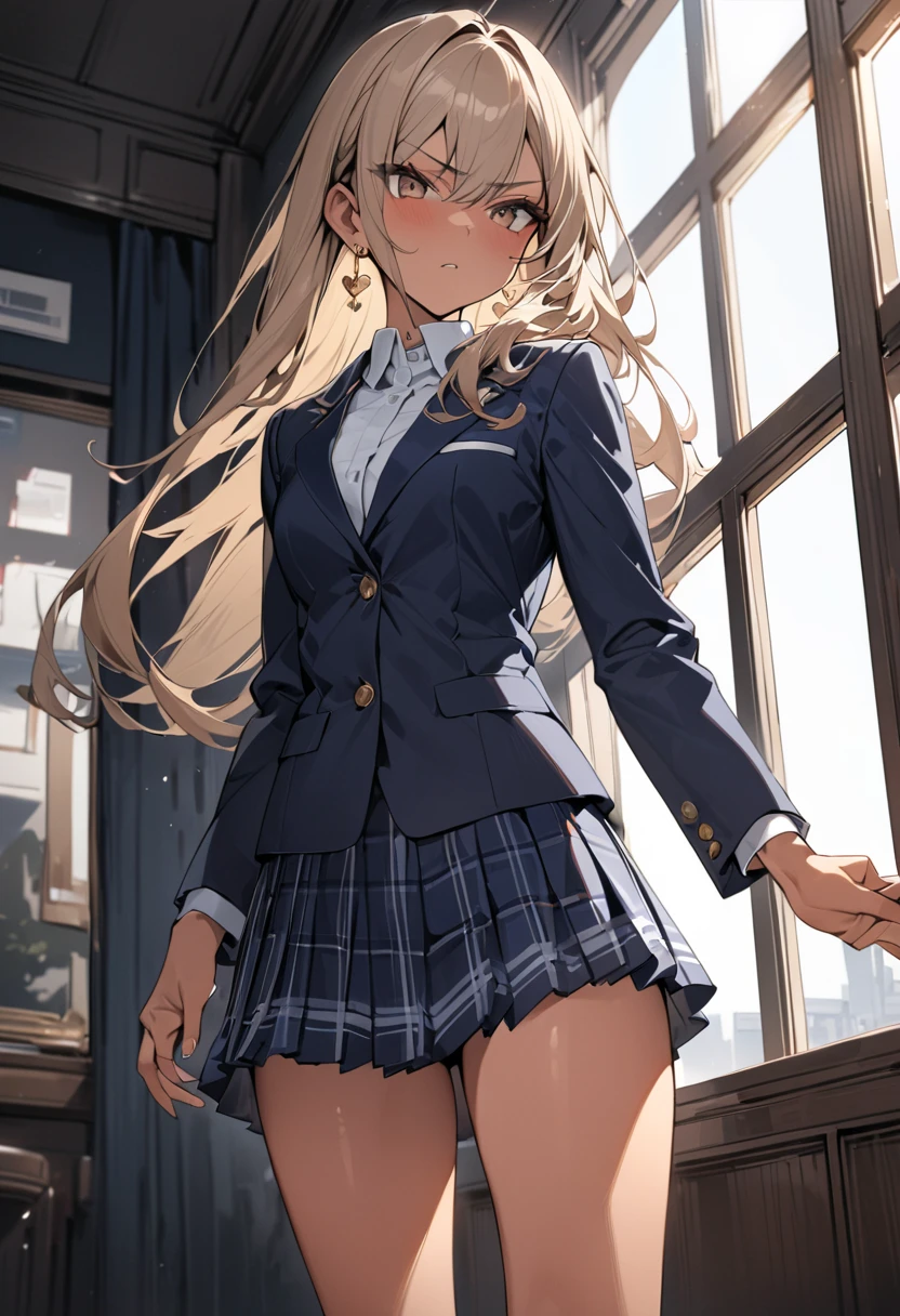 #Basics A girl is posing for a photo, animeのcute女の子, ((One Girl)), (((Baby Face:1.4)) + ((cute:1.5)) + ((15 years old))),
break
#Clothing Accessories
((school uniform)) : ((A school blazer with a blue base and white accents)) + ((A pleated skirt with a white base and red check pattern)) + (A tie with a red base and white diagonal lines) + ((Black Pantyhose)) + (Brown Loafers), ((Red earrings)),
break
#Features
(((blonde)), (Bangs that expose the forehead + 美deathい額が見える), Hair blowing in the wind, (Long Hair : Long Hair + Wavy Hair)),
((Droopy eyes:1.4, Big eyes:1.4), blue eyes),
break
#background environment
((noon + Sunshine + School)),
#Facial Expression Pose
((ビックリdeathた顔 + smile)), (Mightily(Jump High:1.4)death、(Bend your knees in the air:1.4)),
#composition
((Face the camera, (Side angle), Character Focus, Cowboy Shot)),
break
#Body parts elements
(Slim figure),
(Detailed Hair, 美deathい髪, Shiny Hair),
(double eyelid, Long eyelashes),
(Expression of fine eyes, 美deathく繊細な目, キラキラdeathた目, Eye Reflexes, Glitter Eyeliner),
(Human Ear),
(美deathい鼻, Thin Nose),
(Glossy Lips, 美deathい唇, Thick lips), (Symmetrical facial features),
(Detailed skin, Textured skin, 美deathい肌, Oily skin),
break
#Quality Image Quality Common
(((Highest quality)), ((masterpiece)), ((Very detailed))), ((Ultra-high resolution)), ((16K, 1080P)), ((Full HD)),
(解剖学的に正deathい), (Realistic), (3DCG), (Oil painting),
((comics, anime)), (CG illustration), (RAW Photos),