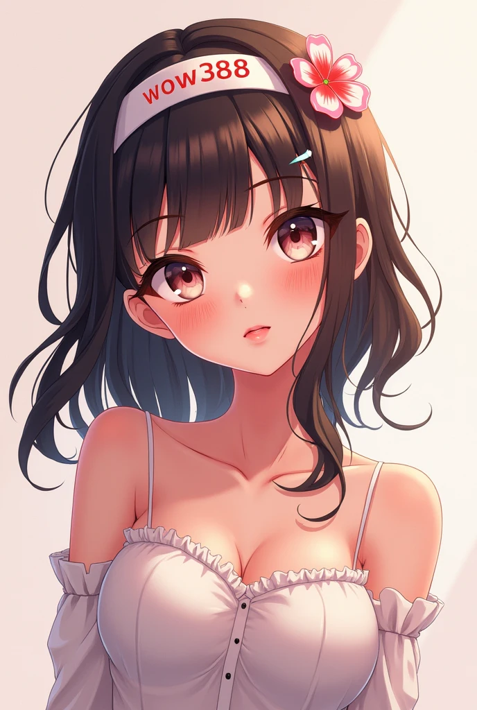 Beautiful illustration、top-quality、超A high resolution、Cute s、 String camisole、Sheer clothes、a short skirt、Show white panties))、 cute crown、 Straight black hair、Okabo head、Black eye、White sweat on the face、 Small、