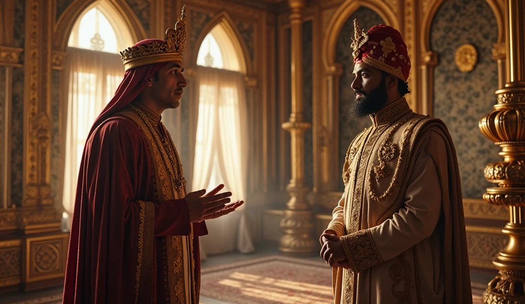 The rajput king come in the her palace , and wedding her rajput son and princes