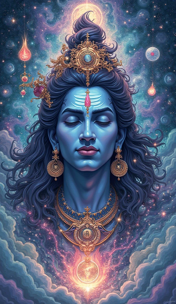 Lord shiva Trimurti rup aura illustration - SeaArt AI