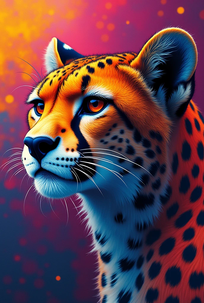 Create a sports jersey with multi colour pattern design it self create a cheetah face