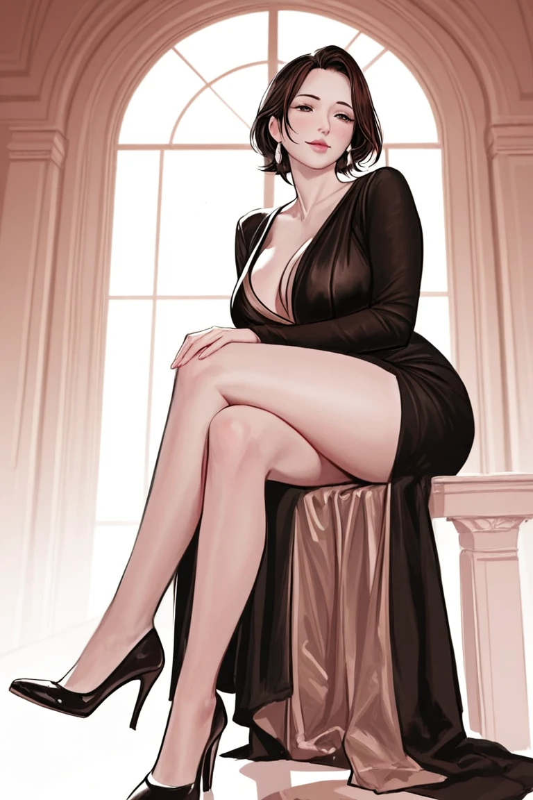 (masterpiece:1.4), (best quality:1.4), retro vintage pin-up style, extremely detailed, intricate, hyper-detailed, illustration, soft lighting, 20 years old pin-up girl, 60's retro style, Blonde hair, doted skirt, bend over, grin, (perfect_face), sitting on the bad, ornate, intricate, dramatic lighting, 4k, detailed_background, full_body, digital_illustration, Huge breasts