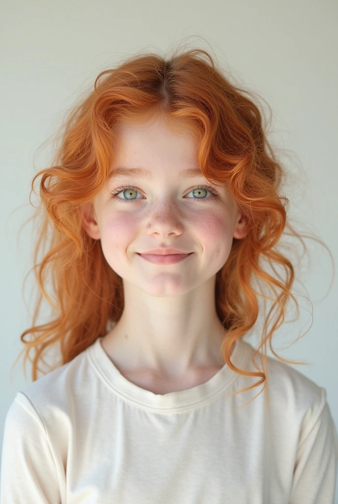 Girl ((11 years)) ((body )), long dark red hair, (parts:1.0), clear skin, light gray eyes, Nikon Z 50 Full Angle Shooting