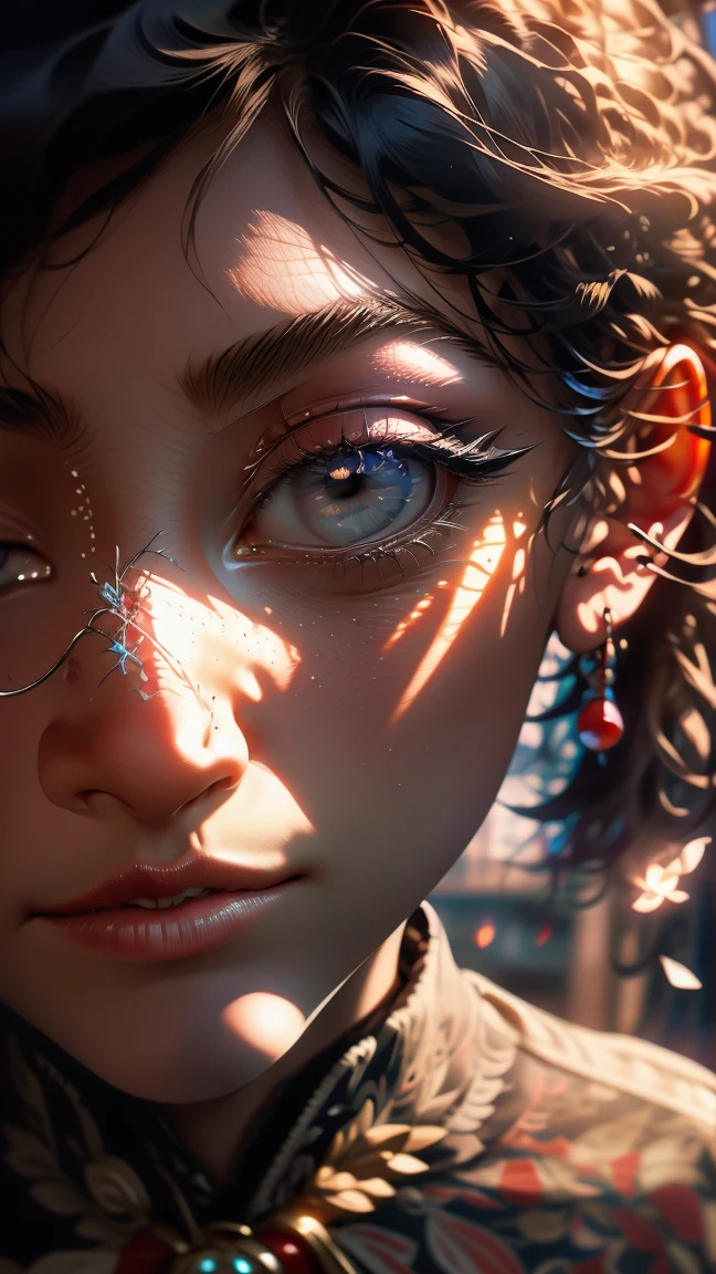there is a woman with a yellow line in her hair, great digital art with details, highly detailed surreal vfx, cyberpunk art ultrarealistic 8k, hyper-realistic cyberpunk style, beeple and james jean, 4k concept art and hyper realism, alice in wonderland cyberpunk, moebius + loish + wlop, anime cgi, 4k highly detailed digital art
