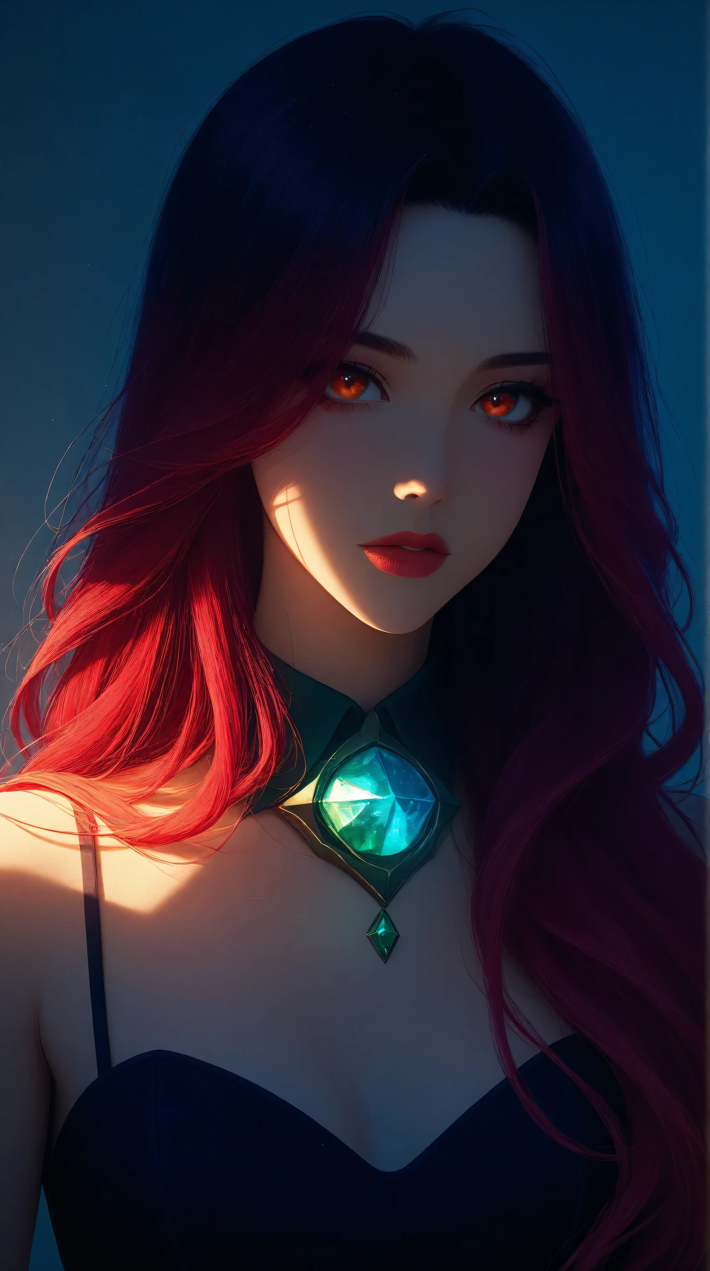 Kizi,Highly detailed, Amazing work,Vitreous luster,((clean backdrop)),In pink,(((blue colors))),green color,red colour,Best quality at best,clean backdrop, cute, cleavage,