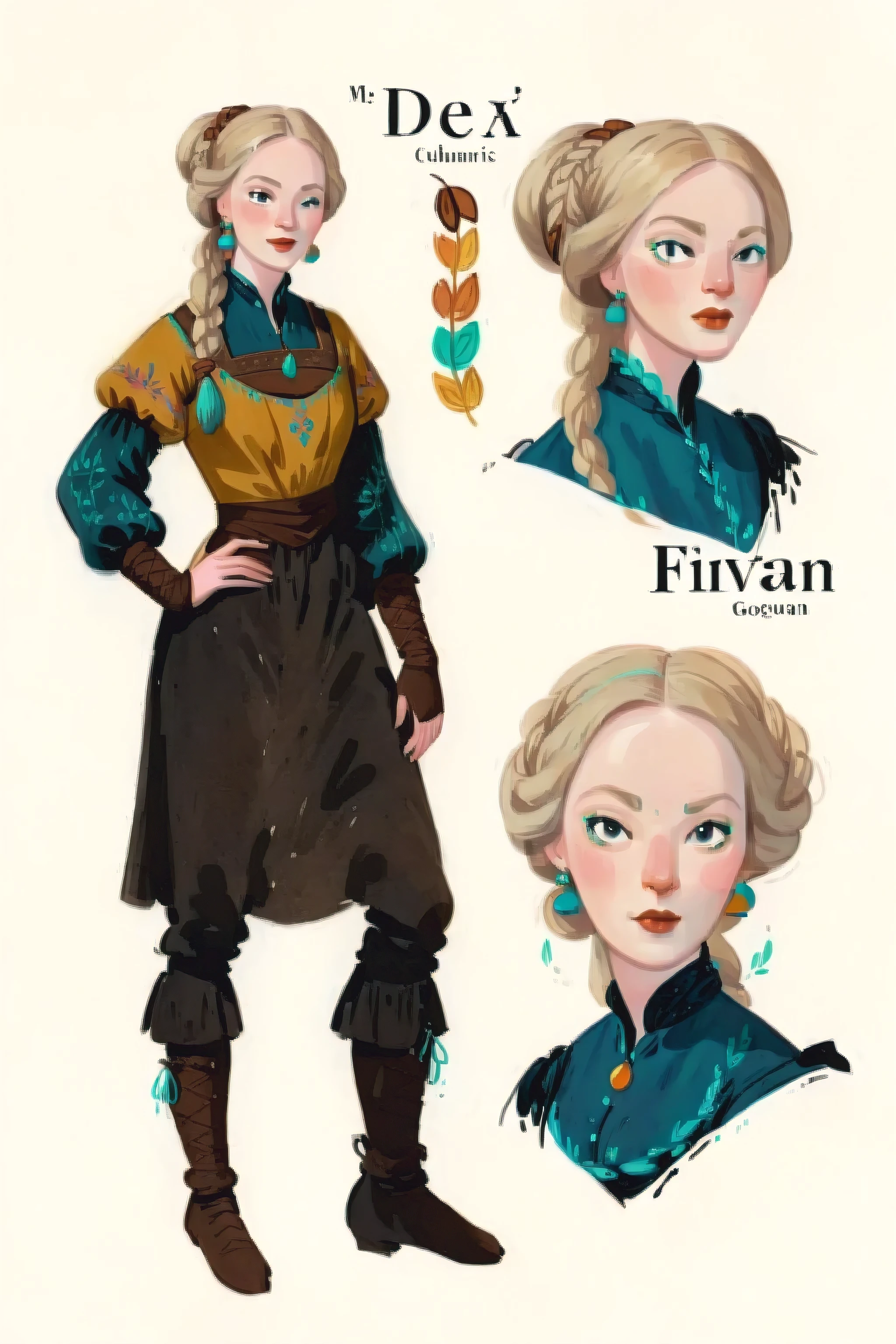 score_9, score_8_up, score_7_up, score_6_up, score_5_up, score_4_up, 1_woman, pale skin, long_hair, wearing a vibrant long peasant medieval dress, detailed clothing, sketches, detailed thick gouache painting, illustration, in gougoupaintleaves style:1.5, hyper_dynamic scene, pov from above, sattan style, XLCOMIC_POS