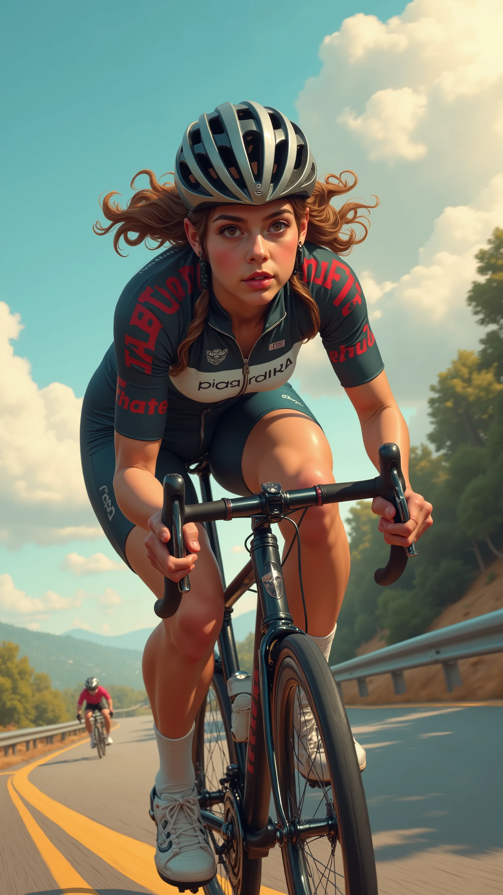 A photorealistic, highly detailed woman with Barcelona soccer shirt, futanari on top of a bicycle, amazing handjob, cinematic lighting, detailed facial features, beautiful eyes, sharp focus, 8k, masterpiece, ultra-detailed, physically-based rendering, vivid colors, dramatic lighting, dynamic pose