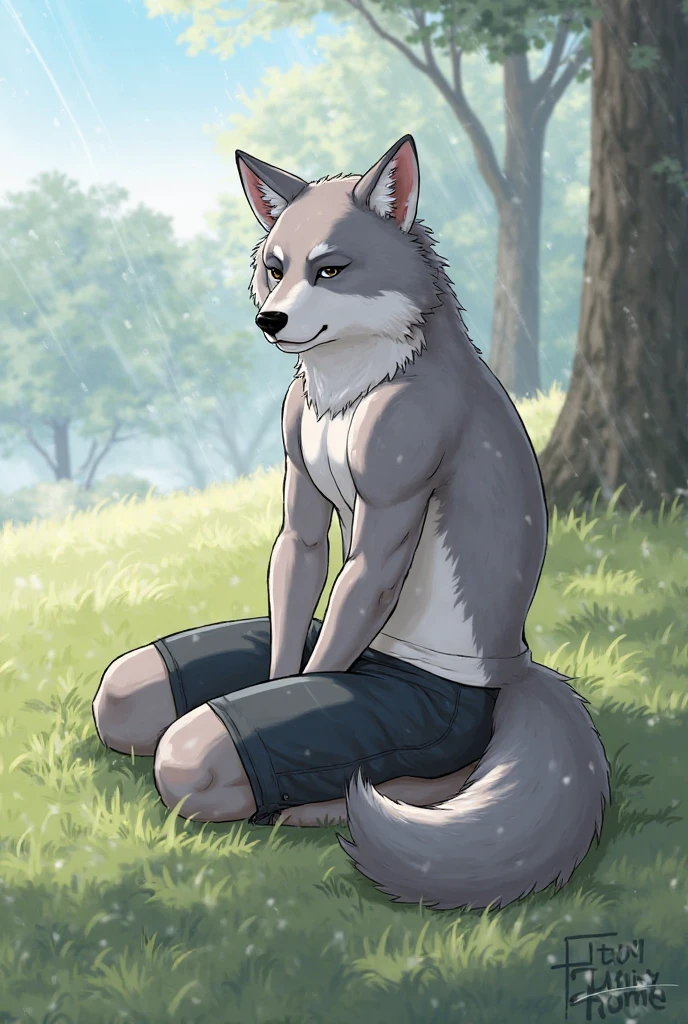 score_9, score_8_up, score_7_up, score_6_up, score_5_up, score_4_up, (furry, anthro), male, adult, nude, athletic, pecs, abs, small waist, tall, white fox, white fur, robot, android, robot white fox, (mechabare:1.2, guro:1.2, amputee), exposed mechanical parts, exposed mechanical component, long white hair, nude, talking, speaking, big blue eyes, hard nipples, erect big white penis with foreskin, erection, white foreskin, leaking precum, sad, sad expression, shock, shock expression, shocked, shocked expression, sit, sitting, sitting on the ground, in the forest, forest background, realistic, realism, photorealistic, photorealism,
