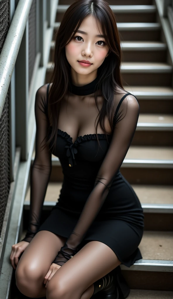 1girl, Tokyo street,night, cityscape,city lights,upper body,close-up,smile,, (8k, RAW photo, best quality, masterpiece:1.2),(realistic, photo-realistic:1.37),