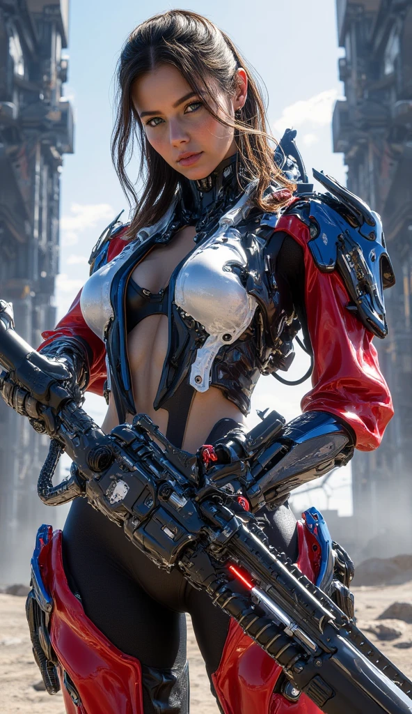 (1 busty girl:1.3), Alone, __body parts__, offcial art, unified wallpaper 8k, ultra - detailed, Beautiful and beautiful, The beautiful, tmasterpiece, Best quality, raw, tmasterpiece, Super nice photos, Best quality, 超高分辨率, photo-realism, rays of sunshine, full-body portraits, Amazingly beautiful, dynamicposes, delicated face, Eyes are bright, (street frontage), ella'Wearing a futuristic Captain America costume, Blue color scheme,((get a shield)), Capital A on chest, Very detailed abandoned warehouse background, Detailed faces, Detailed pubic hair, Complex, Busy background, Dirty, A gorgeous one, Milky white W, Very detailed skin, Authentic skin details, Visible Pore, Focus sharp, volume fog, 8k ultra high definition, SLR camera, high high quality, filmgrain, light leather, photo-realism, photography of, A metropolis in a dystopia of the future, Bottom view a, semi transparent
