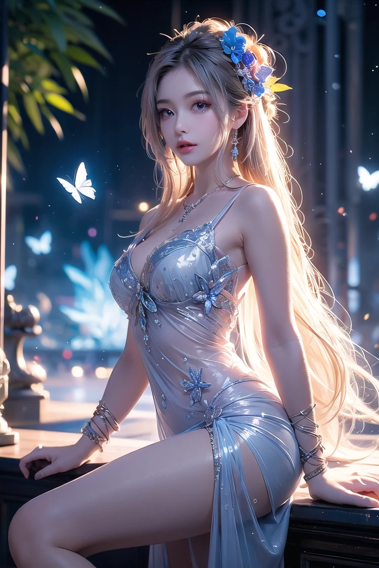 (8k extremely detaileded CG unit wallpaper),(Highest quality),(Best illustrations),(Best Shadow), (detailed: 1.4), 。.。.。.。.。.。.。.3d, んdebtdebt(High Dynamic Range), Light Tracing, NVIDIA, Super Resolution, Scattered beneath the surface, PBR Textures, Post-processing, Anisotropy debtiltering, Depth of written boundary, Maximum sharpness and acutance, Multilayer Texture, Albedo and Specular Maps, Surface Shading, Accurate simulation of light-matter interactions, Perfect balance, Octane Rendering, Two-tone lighting, wide aperture , Low ISO,White balance,Rule of Thirds,8K RAW,intricate-detailed, Delicate pattern, Deep Shadow, masterpiece, real, Roughness, Surreal, Photographed with Canon EOS R5, 50mm lens, debt/2.harp debtocus, Smoothing, Roughness, Real Life, Photorealistic, Cinematography, 8K Ultra HD,In the flower field,Blue debtlower Girl,1 Girl,solo,Europe,Beautiful Bride,Light Smile,Highly detaileded blonde hair,Mature Woman,Sky Blue Gossamer Veil,Sky blue light cloak,Sky blue gossamer coat,Sky blue thin skirt,Sky blue lace underwear,Sky Blue Lace,Sky Blue Gossamer Gloves,choker,Earrings,gem,Small items,Headdress,Hand decoration,Leg decoration,High heels,Huge breasts,Large Breasts,Big Breasts,Burst chest,Big Breasts,Ample breasts,Expose your breasts,Exposed breasts,Tight waist,Naked butt,Big butt,Bare Belly,Belly button,Wet,Wet body,Sweaty body,Shiny skin,