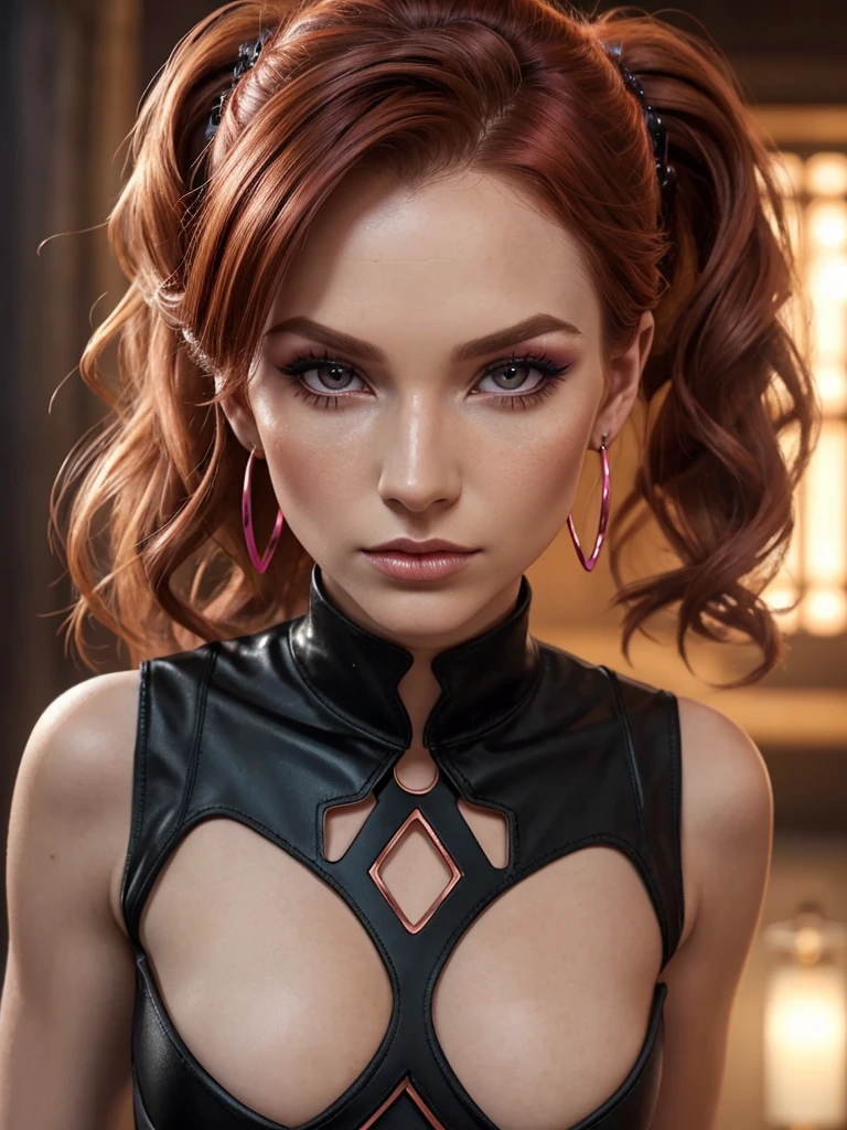 emma watson in a sexy look. hairstyle red hair black widow,