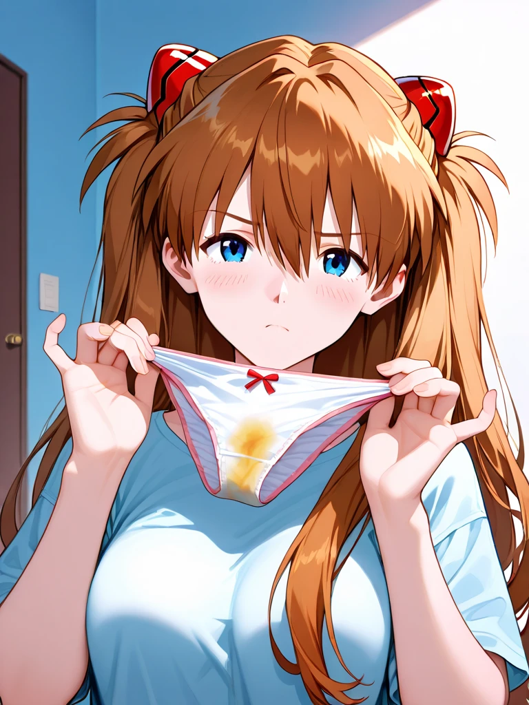 1girl ,kurusu kanako, ore no imouto ga konna ni kawaii wake ga nai, Highest quality, Super detailed, masterpiece, Ultra-high resolution, 8K, Embarrassing, blush, Lovely, Close one eye, With tears in her eyes and her mouth open, drooling, (arms behind head), wariza, (off-shoulder white shirt, micro mini skirt), cleavage out, crop top navel, medium breasts, Absolute area, Waistline, (Shower room, I take a shower)