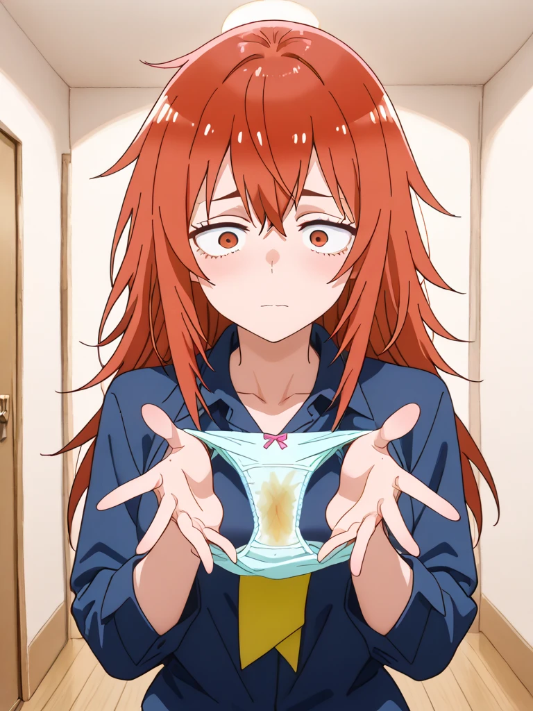 score_9, score_8_superior, score_7_superior, sauce_anime,
itsukinakano, Itsuki Nakano, bangs, blue eyes, Hair between the eyes, Ahoge, Redhead, star \(symbol\), hair ornaments, star hair ornaments, Mature Woman,
skirt, shirt, , clavicle, white shirt, Short sleeve, pleated skirt, socks, collared shirt, miniskirt, Knee-high, white socks, green skirt, Sweater vest, red Sweater vest,
indoor, bed, bed room, ~ side, blush, Drunk,
View your viewers,Tied up with rope,Lying gagged,