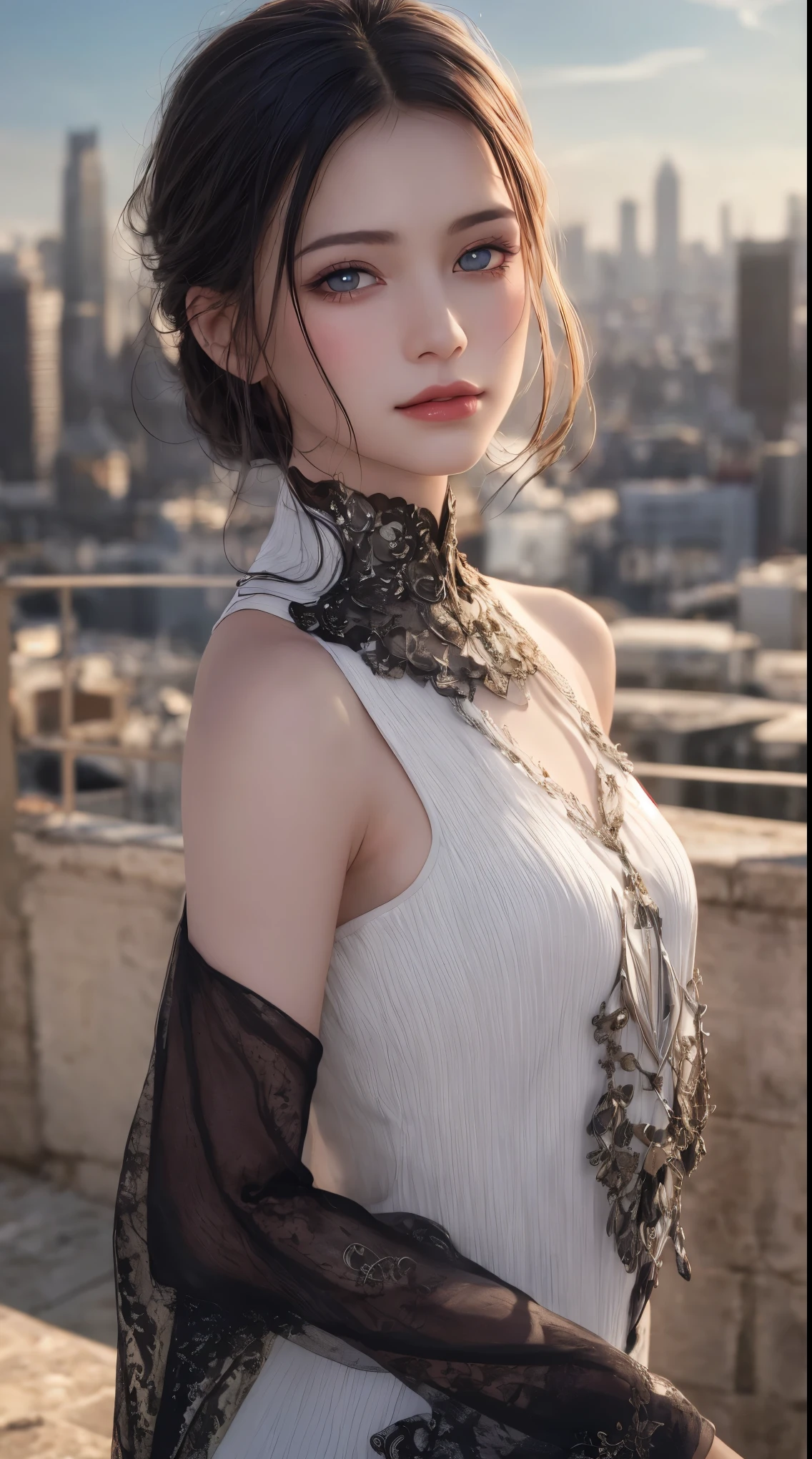 (8K、Raw photo、Highest quality、Masseter muscle area:1.2)、Ultra-detailed、Ultra-high resolution、(Realistic、Realistic photos:1.37)、Portrait、High-resolution RAW color photos、Professional photography、hVery detailed and beautiful、Very detailed、8K Picture Wallpaper、Amazingly detailed、Large file size、Official Art、HVery detailed CG Unity 8K wallpapers、hVery detailed beautiful girl、Very detailed顔、Very detailed目、Very detailed皮膚、Very detailed指、hVery detailed nose、Very detailed詳細な口、Perfect Anatomy、Detailed Background、Detailed clothing、1 girl、(20:1.2)、20th Generation、cute、Realistic bPetite、White skin、Glowing Skin、The body is slim、Black-haired、((short hair))、((ponytail))、(Blunt bangs: 1.2)、cute、Zola々right、cute faces、A vivid face、Delicate eyes、Source Order、((Party Venue))、((A woman in a modest black dress))、(((Full nudity)))、((Backward shot))、((Full Body Shot))、((A dreamy look))、((Attractive pose))、Earrings、necklace、Looking into the camera、Cowboy Shot、Positive、Standing posture、Contrapo、Dynamic Lighting、((Firm D-cup milk))、