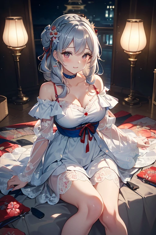 (ukiyoe painting:1.3),(3D Animation:1.3),(Grimm fairy tale world),(schneewichen,Princess Snow White:1.3),(who is the most beautiful in the world? A magic mirror in which Snow White is reflected in a question..))),(((Girl in the mirror;1.3))),(((Luxurious gold frame mirror:1,7))),Snow-white skin, cheeks and lips red like blood,Eyes as black as the wood of an ebony window frame.(Make the subject look three-dimensional with the contrast of light and shadow),Cute and beautiful girl,Cute round face,Cute smile,with blush cheeks,Red Lip,(silver white hair,Floral braided headband,half up、Floral Braided Space Van,Voluminous Fishtail Braids,Twisted chignon,),(Bangs are see-through bangs),hair pin,hair adornments,detailed clothes features,Detailed hair features,detailed facial features,(Dynamic angles),(Dynamic and sexy poses),profetional lighting,Cinematic Light,(masutepiece,top-quality,Ultra-high resolution output image, depth of fields,) ,(The 8k quality,depth of fields,Anatomically accurate facial structure,),(Sea Art 2 Mode:1.3),(Image Mode Ultra HD,)