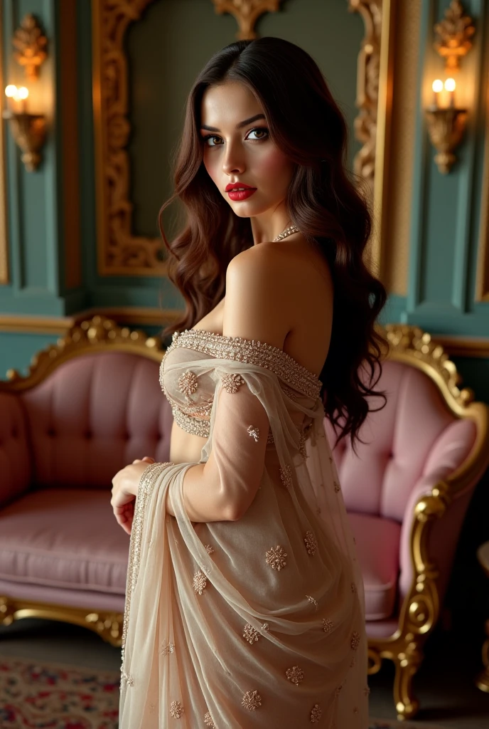"beautiful detailed eyes, beautiful detailed lips, extremely detailed eyes and face, long eyelashes, soft and flowing hair, elegant pose, serene expression, vibrant colors, realistic lighting, intricate jewelry, graceful movement, dreamlike atmosphere, mesmerizing beauty, enchanting backdrop, ethereal ambiance, intricate lace details, delicate embroidery, exquisite craftsmanship, captivating elegance, enchanting whimsy, delicate fabrics, play of light and shadows", lying down on the floor