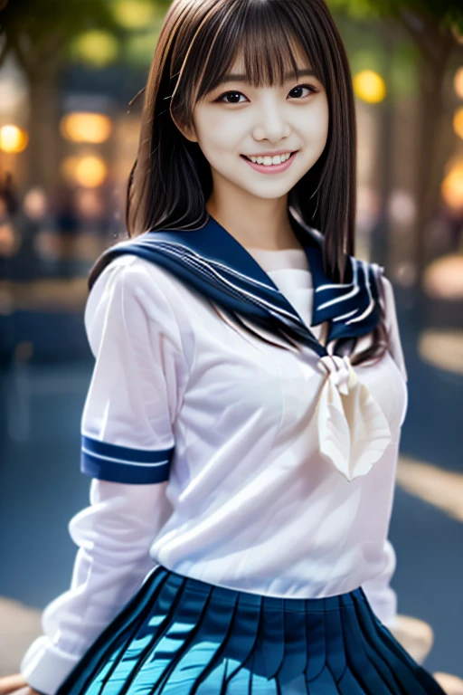 (((Draw only one woman: 2)))、18 year old beautiful Japanese woman、(A high school girl wearing a sailor uniform with short sleeves and a ribbon: 1.5)、(Japan's strict girls' school sailor suit)、( High school girl sitting in the church pew: 1.2)、(Beautiful and elaborate stained glass in the background: 1.5)、((1 screen))、8K、RAW shot、highest quality photos、masterpiece、amazing realism photography、(cinematic lighting:1.5)、((Anatomically accurate proportions:1.5))、((perfect proportions))、Cute woman like a Japanese idol、detailed face、detailed eyes、narrow nose、detailed skin、(beautiful long hair:1.5 )、((Photographing from the waist up:1.8))、((face close up:1.8))、(smile:1.5)、(transparent bangs:1.5)