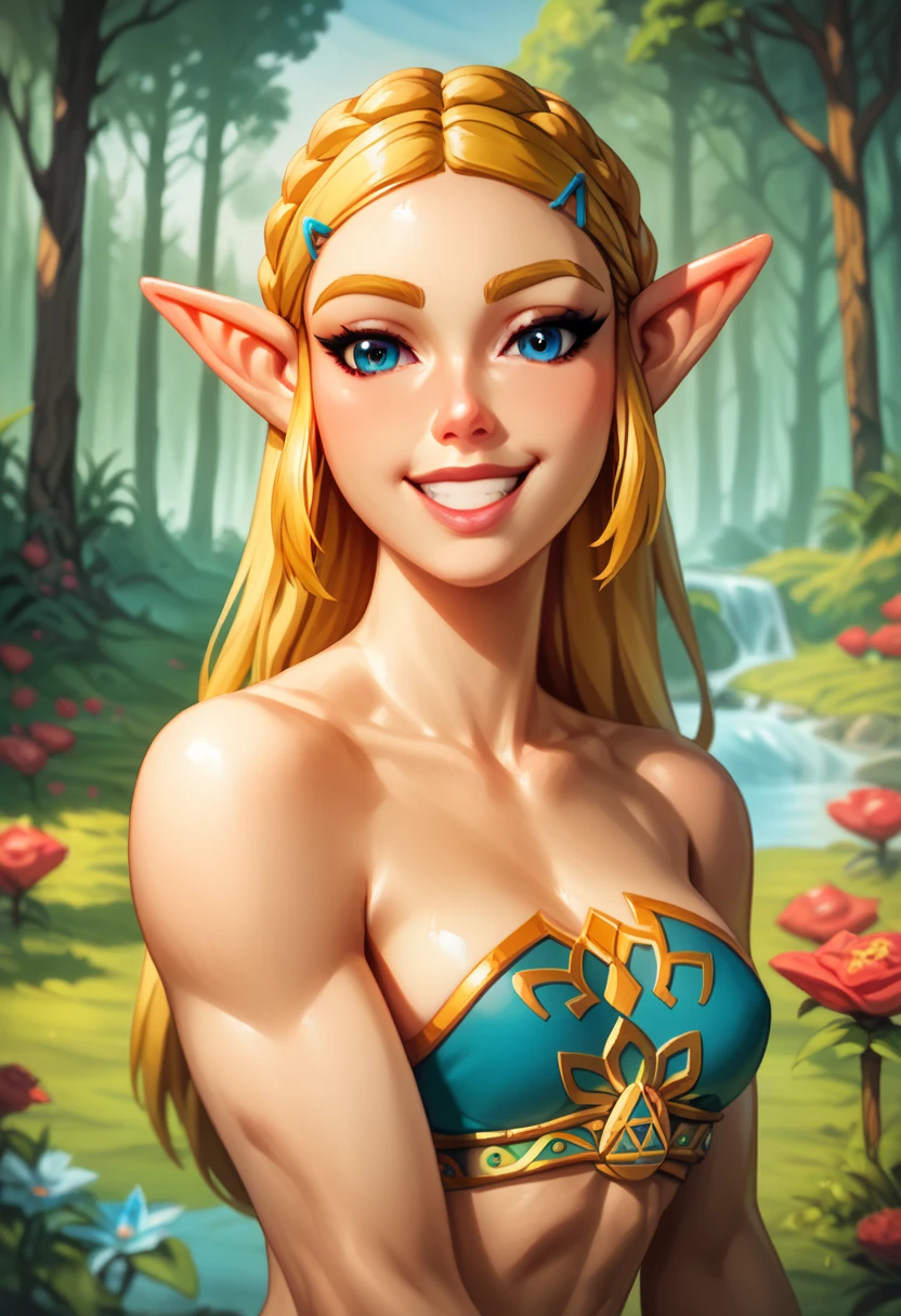 DnD artwork, work of art, ultra epic details, ultra detaild, best resolution, blonde, Braided hair, (BEAUTIFUL ELF, hole body), beautiful and rustic flower crown {olhos ultra detailds} ((rosto angelical)), sculptural body, ((wearing medieval peasant clothing)), ((perfect hands)), ((expression of happiness)), (Grinning), great smile, Simple smile, TREES,
medieval scenery, medieval tavern,